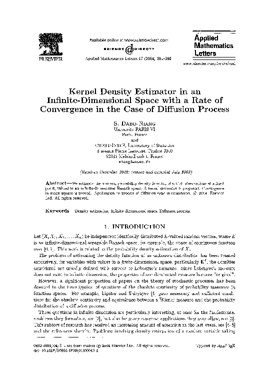 (PDF) Kernel density estimator in an infinite-dimensional space with a ...