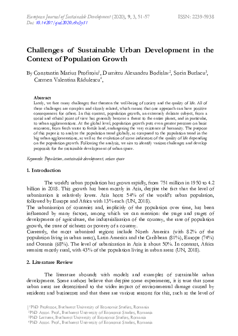 (PDF) Challenges of Sustainable Urban Development in the Context of ...