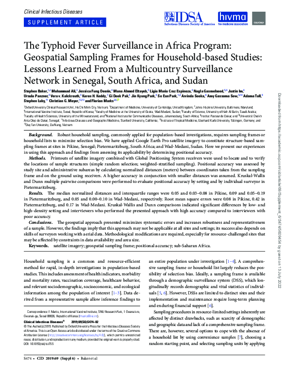 (PDF) The Typhoid Fever Surveillance in Africa Program: Geospatial ...