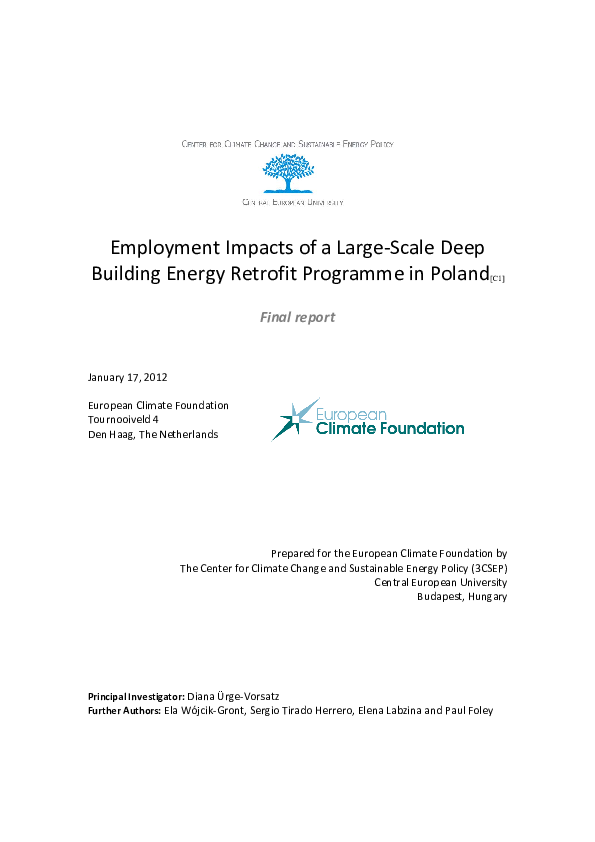 (PDF) Employment Impacts of a Large-Scale Deep Building Energy Retrofit ...