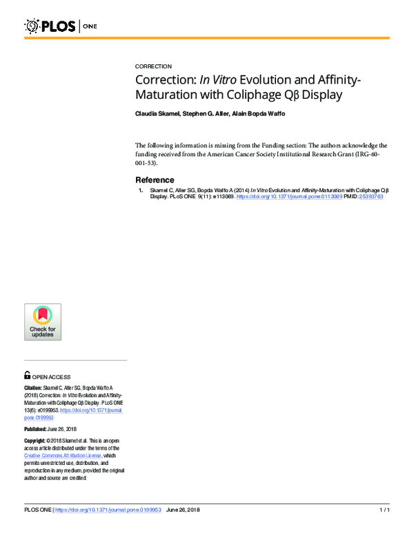 (PDF) Correction: In Vitro Evolution and Affinity-Maturation with ...