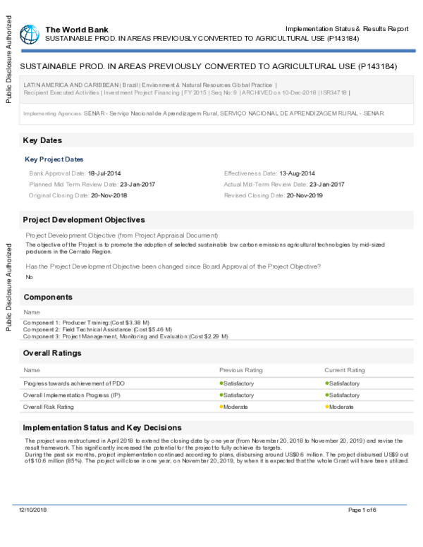 (PDF) Disclosable Restructuring Paper - SUSTAINABLE PROD. IN AREAS ...