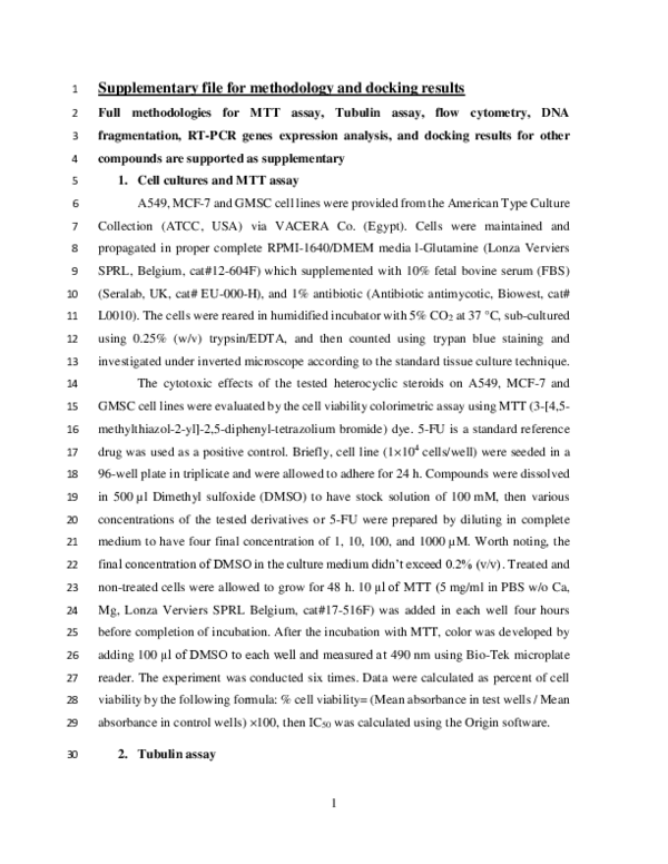 (PDF) Cytotoxicity, in silico predictions and molecular studies for ...