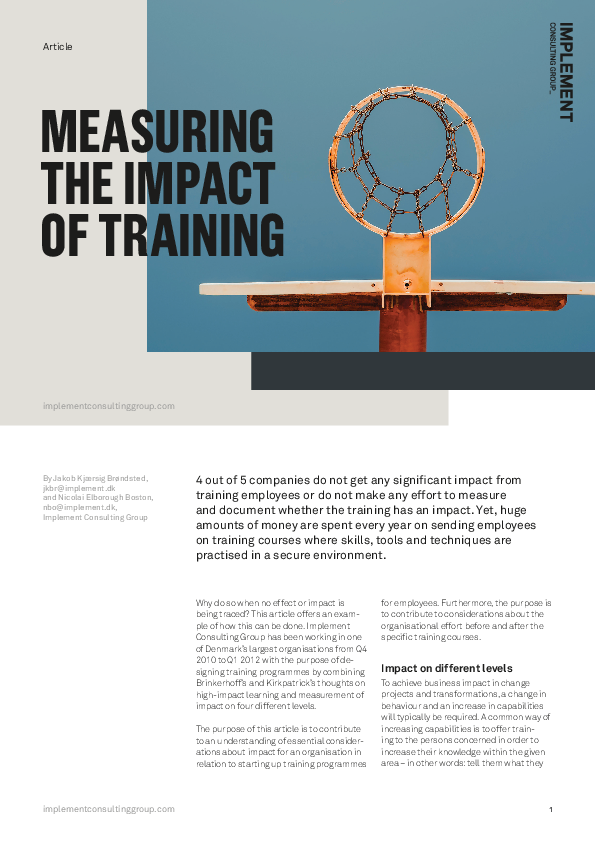 (PDF) Measuring the impact of training