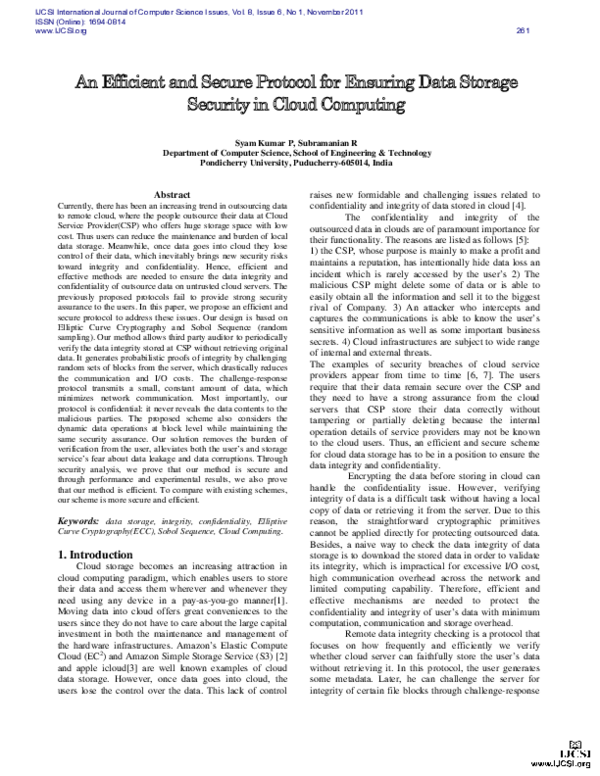 (PDF) An Efficient Distributed Verification Protocol for Data Storage ...