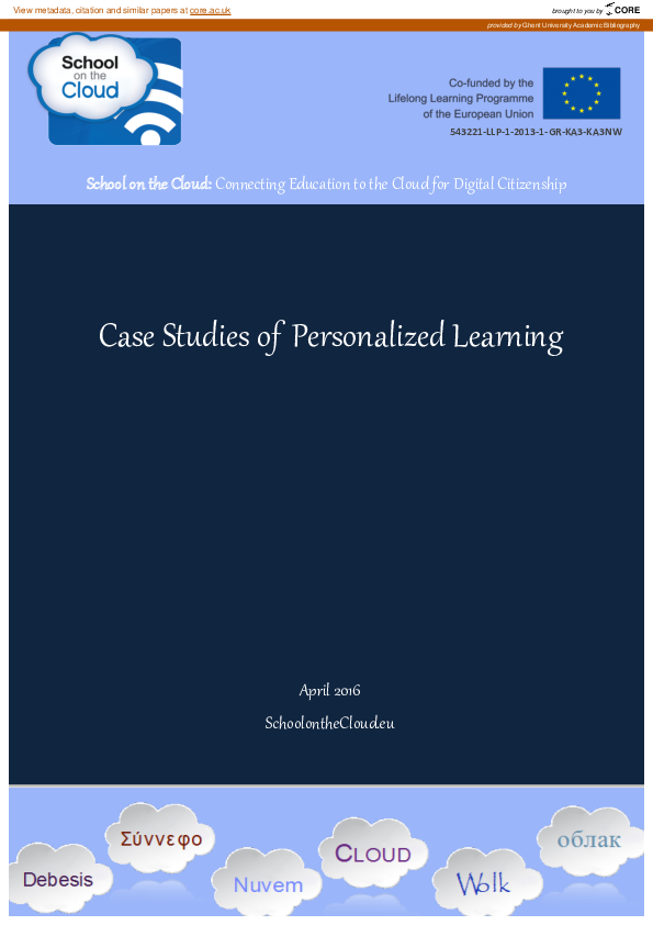 (PDF) Case studies of personalized learning