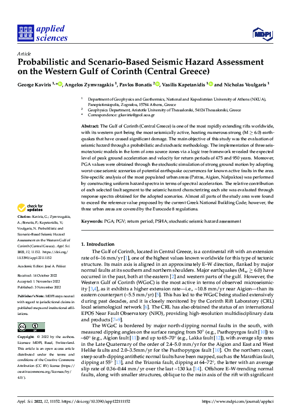 (PDF) Probabilistic and Scenario-Based Seismic Hazard Assessment on the ...