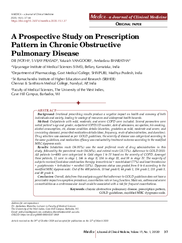 (PDF) A Prospective Study on Prescription Pattern in Chronic ...