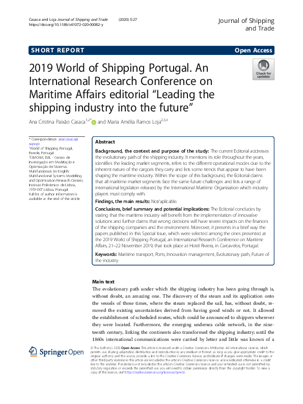 (PDF) 2019 World of Shipping Portugal. An International Research ...