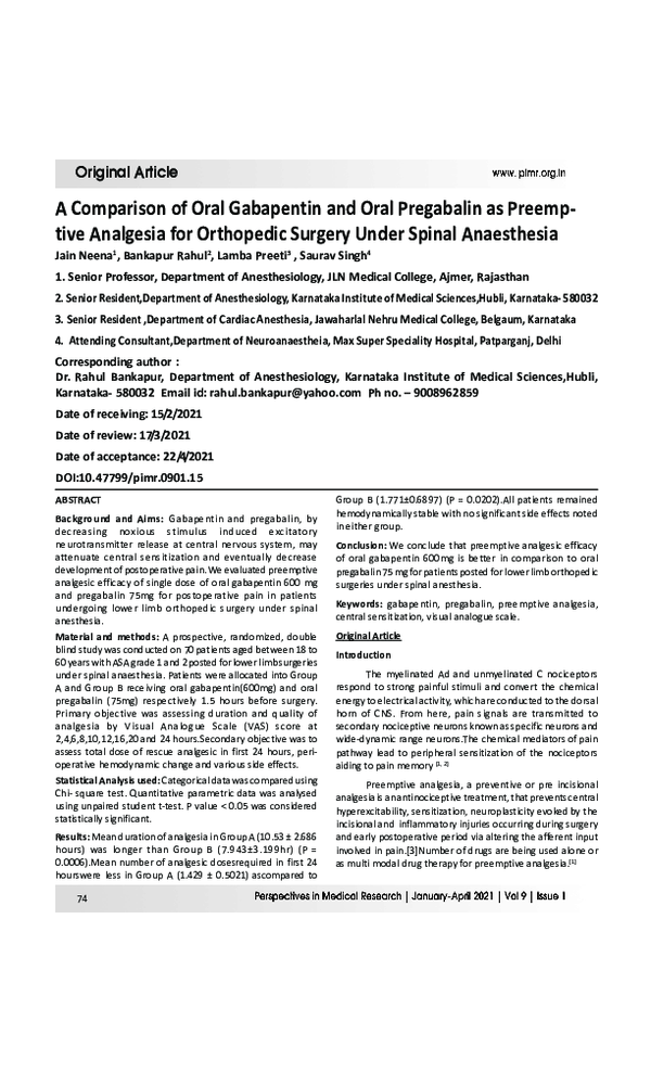 gabapentin after back surgery