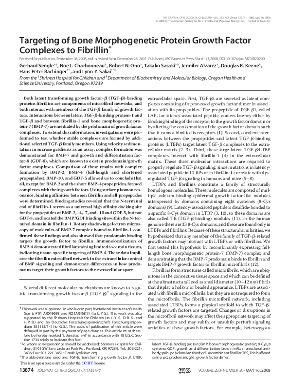 (PDF) Targeting of Bone Morphogenetic Protein Growth Factor Complexes ...