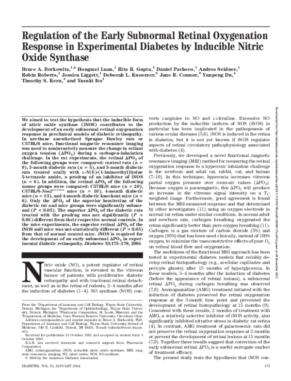 (PDF) Regulation of the Early Subnormal Retinal Oxygenation Response in ...