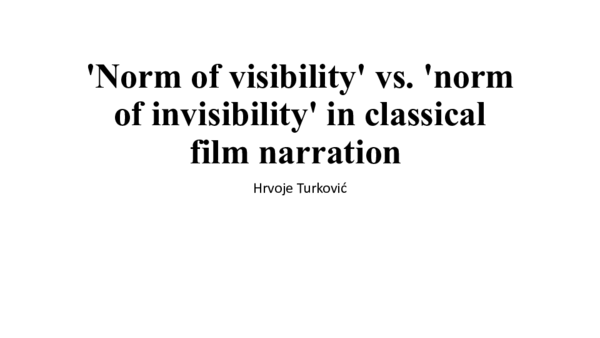 (PPT) 'Norm of visibility' vs. 'norm of invisibility' in classical film ...