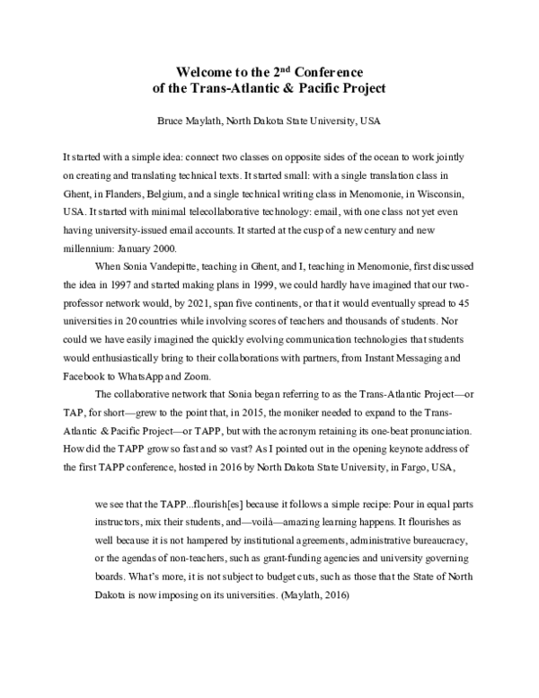 (PDF) Welcome to the 2nd Conference of the Trans-Atlantic & Pacific ...