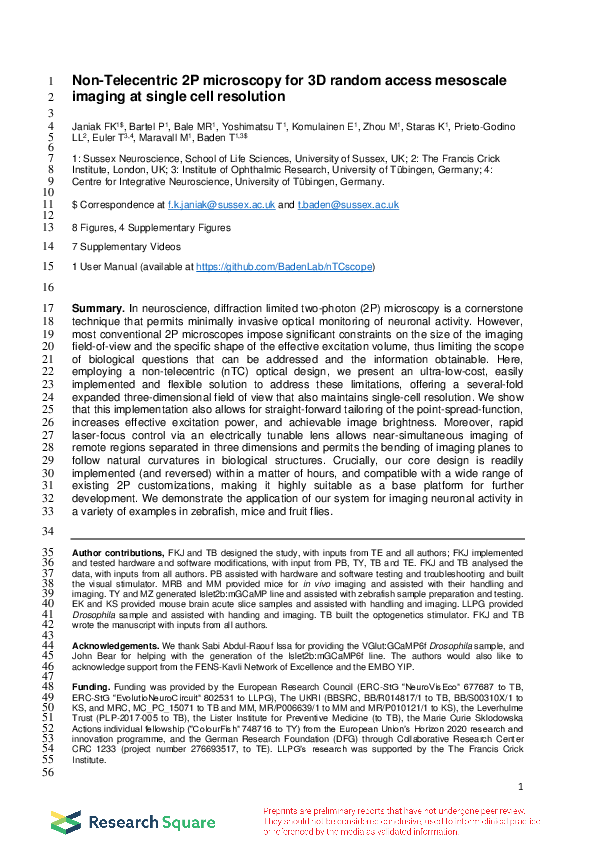 (PDF) Non-Telecentric 2P microscopy for 3D random access mesoscale ...