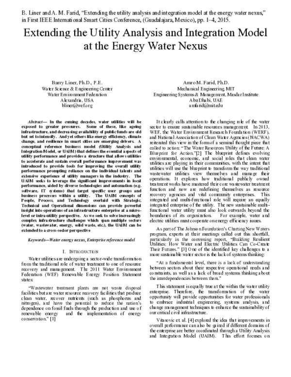 (PDF) Extending the utility analysis and integration model at the