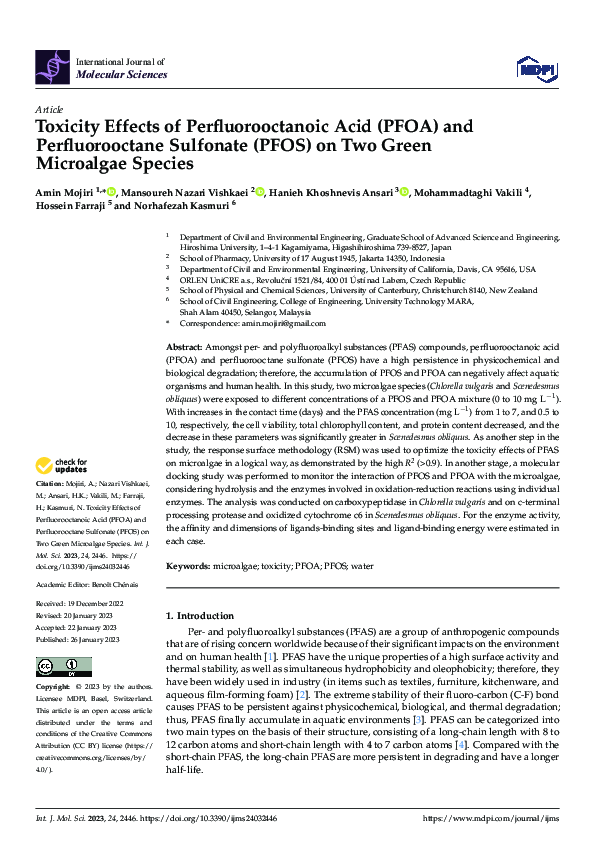 (PDF) Toxicity Effects of Perfluorooctanoic Acid (PFOA) and ...