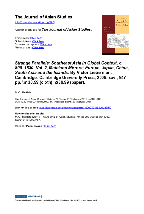 【洋書】Strange Parallels Southeast Asia in Global Context C.800-1830／計２冊セット