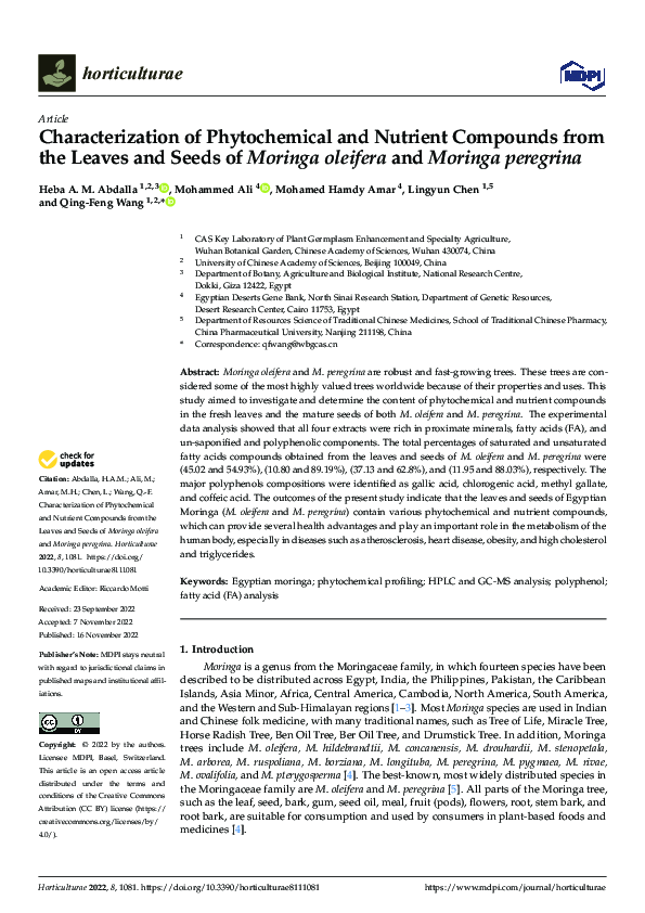(PDF) Characterization of Phytochemical and Nutrient Compounds from the ...