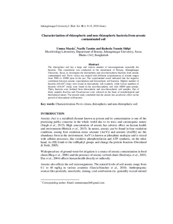 (PDF) Characterization of rhizospheric and non rhizospheric bacteria ...