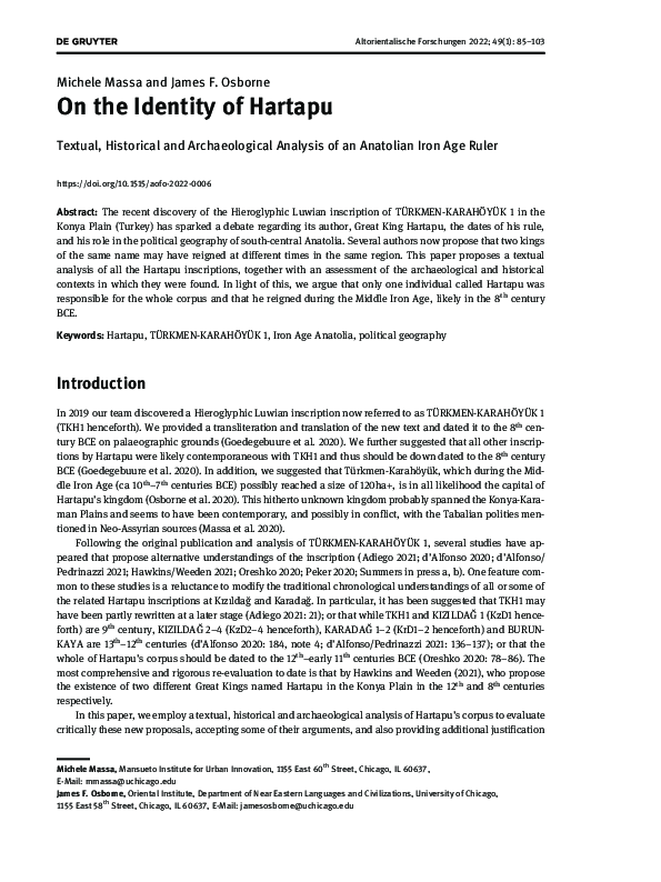 (PDF) On the Identity of Hartapu. Textual, historical and ...