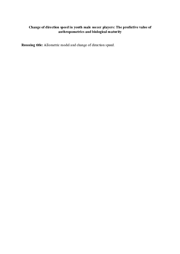 (PDF) Change of Direction Speed in Youth Male Soccer Players: The ...