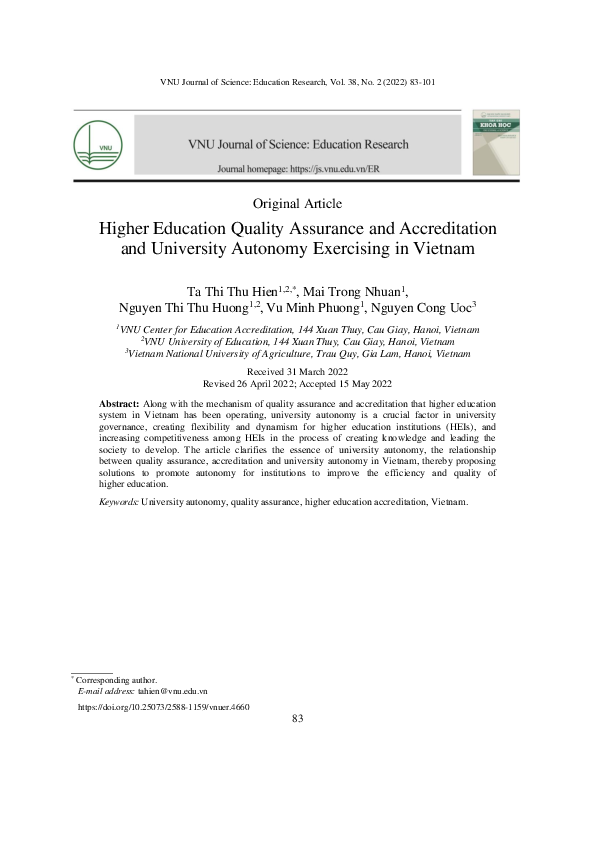 (PDF) Higher Education Quality Assurance and Accreditation and ...