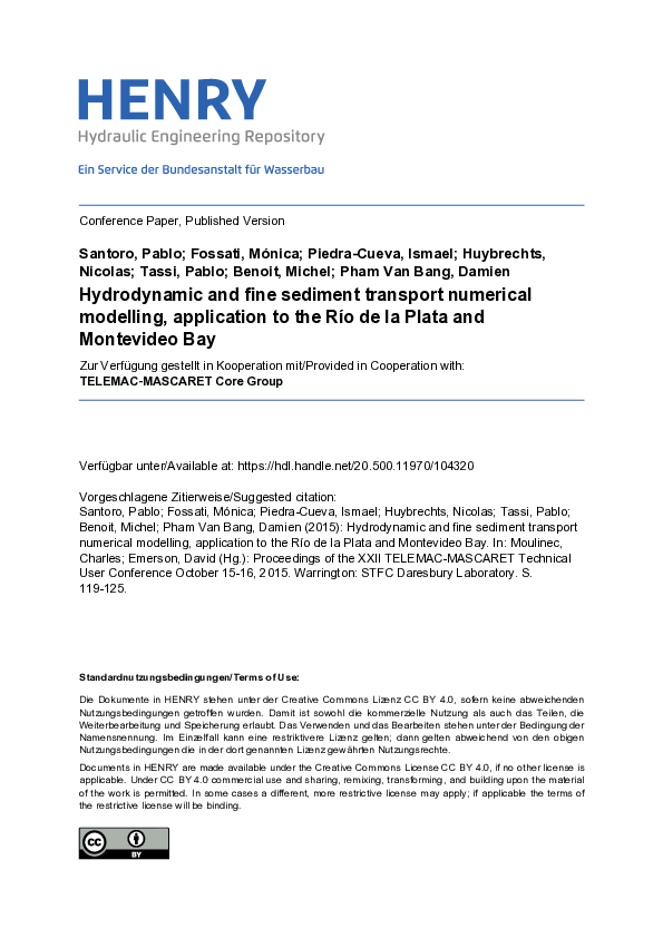 (PDF) Hydrodynamic and fine sediment transport numerical modelling ...