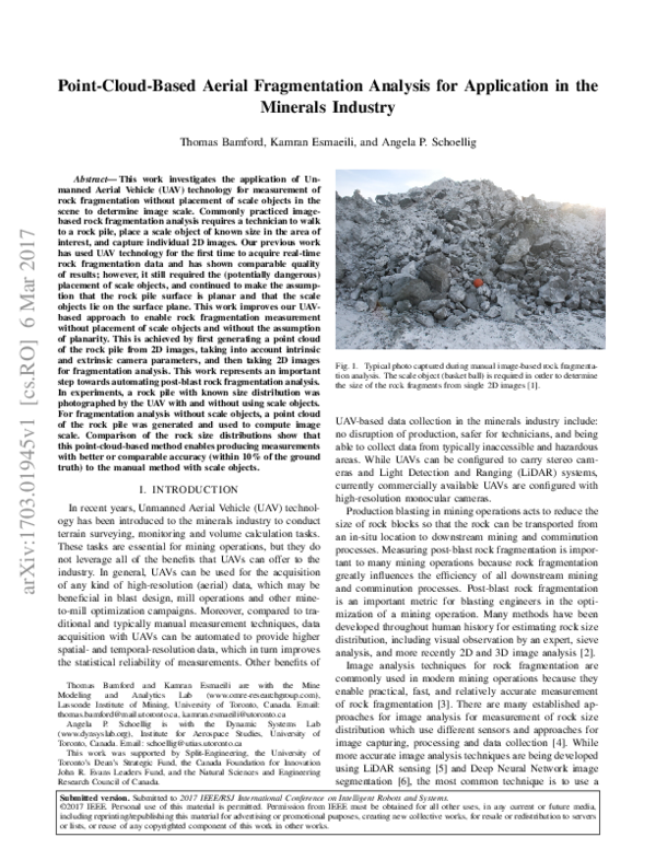 (PDF) Point-Cloud-Based Aerial Fragmentation Analysis for Application ...
