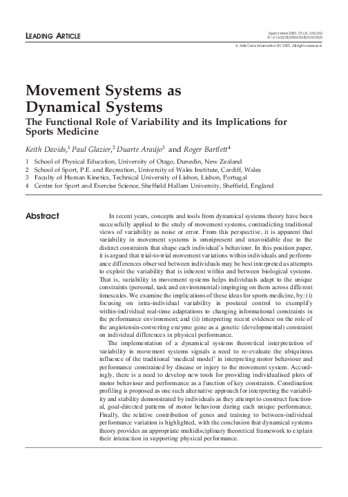 (PDF) Movement Systems as Dynamical Systems