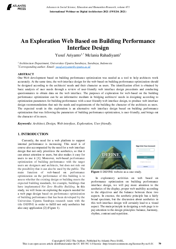 (PDF) An Exploration Web Based on Building Performance Interface Design