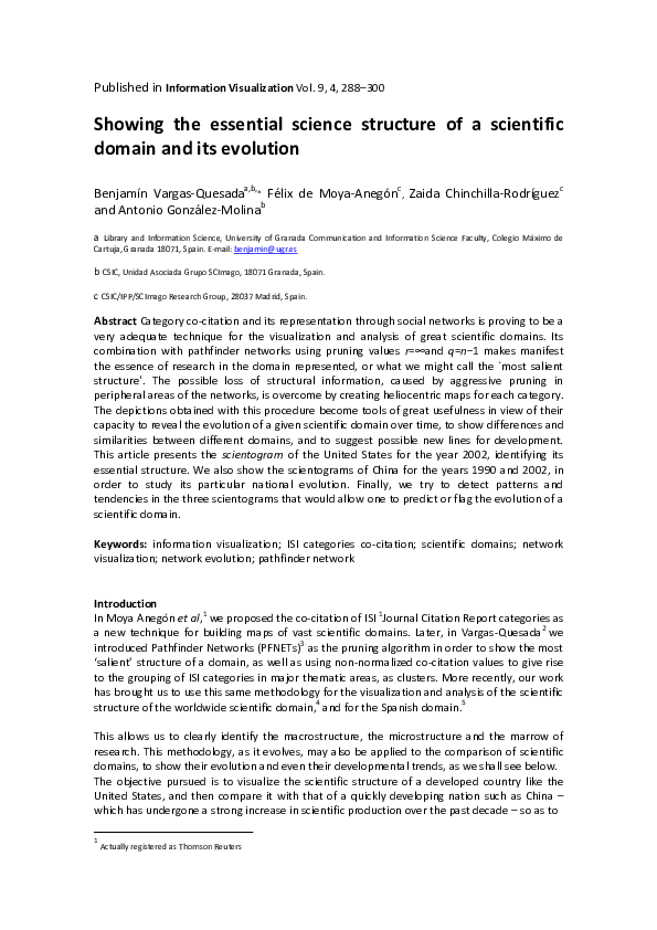 (PDF) Showing the Essential Science Structure of a Scientific Domain ...