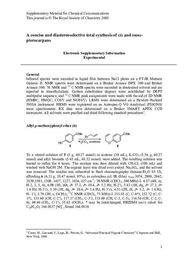 (PDF) A concise and diastereoselective total synthesis of cis and trans ...