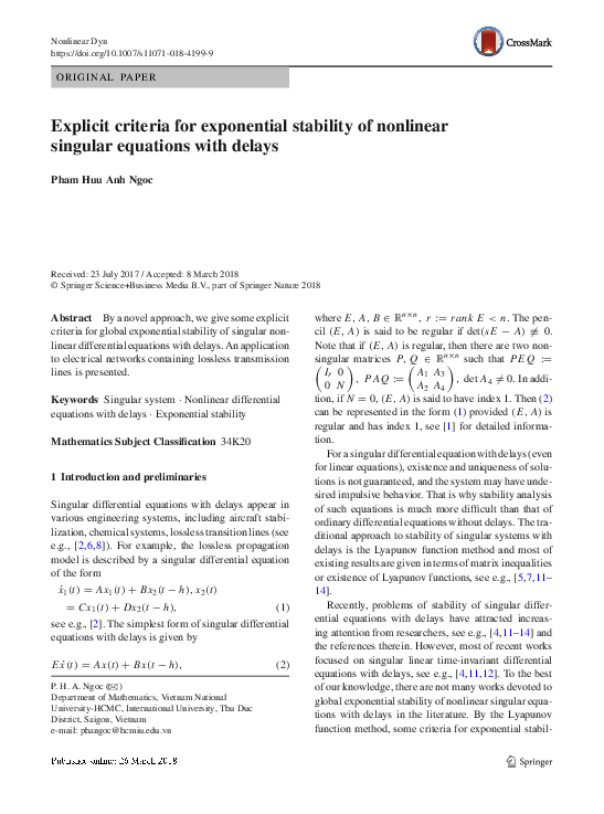 (PDF) Explicit criteria for exponential stability of time-varying ...