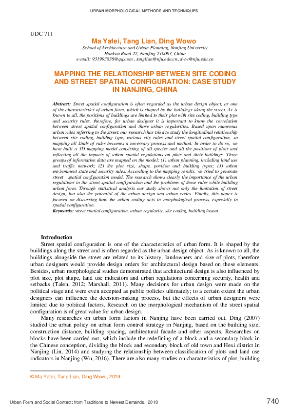 (PDF) Mapping the Relationship Between Site Coding and Street Spatial ...