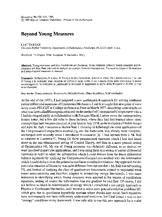 (PDF) Beyond young measures