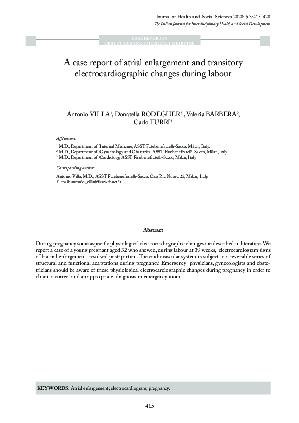 (PDF) A case report of atrial enlargement and transitory ...