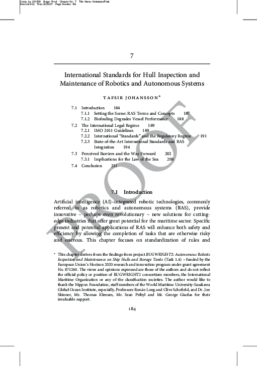 (PDF) International Standards for Hull Inspection and Maintenance of ...