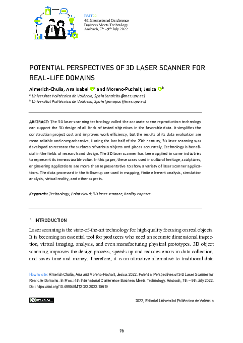 (PDF) Potential perspectives of 3D laser scanner for real-life domains