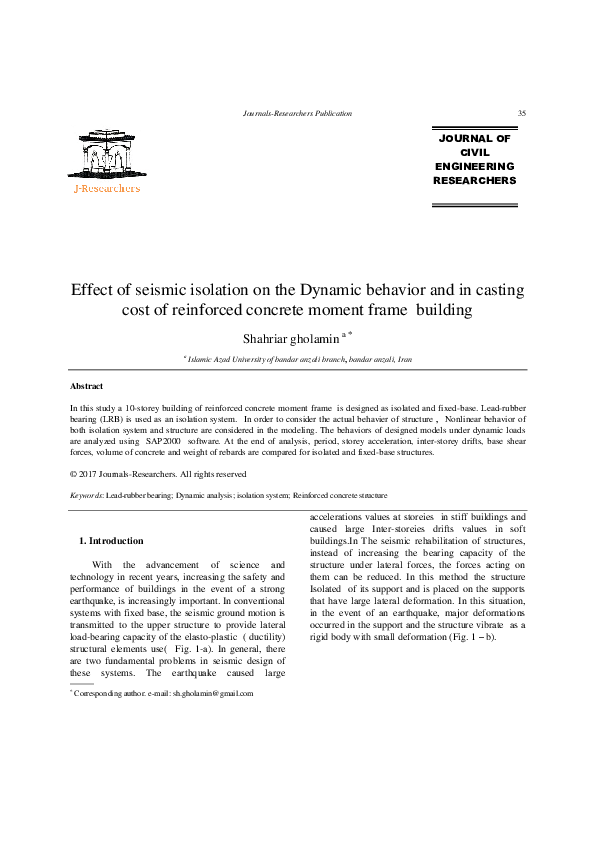 (PDF) Effect of seismic isolation on the Dynamic behavior and in ...