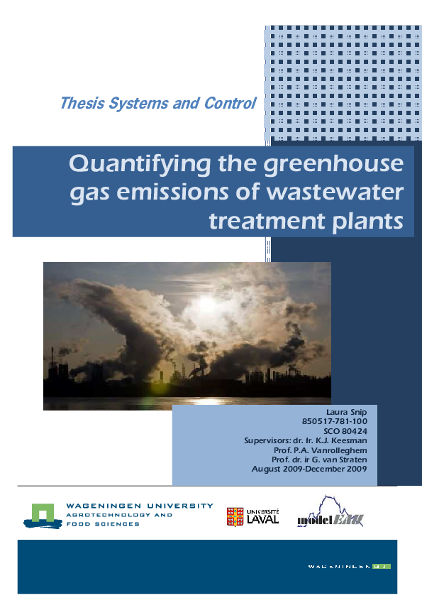 (PDF) Quantifying the greenhouse gas emissions of wastewater treatment ...