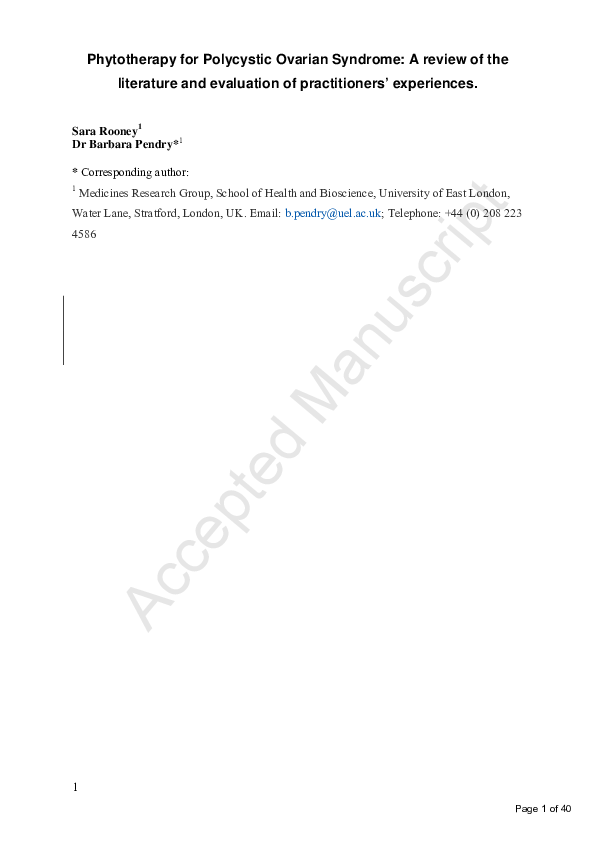 (PDF) Phytotherapy for Polycystic Ovarian Syndrome: A review of the ...