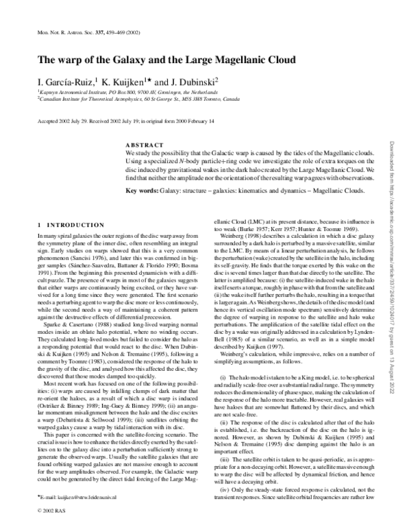 (PDF) The warp of the Galaxy and the Large Magellanic Cloud