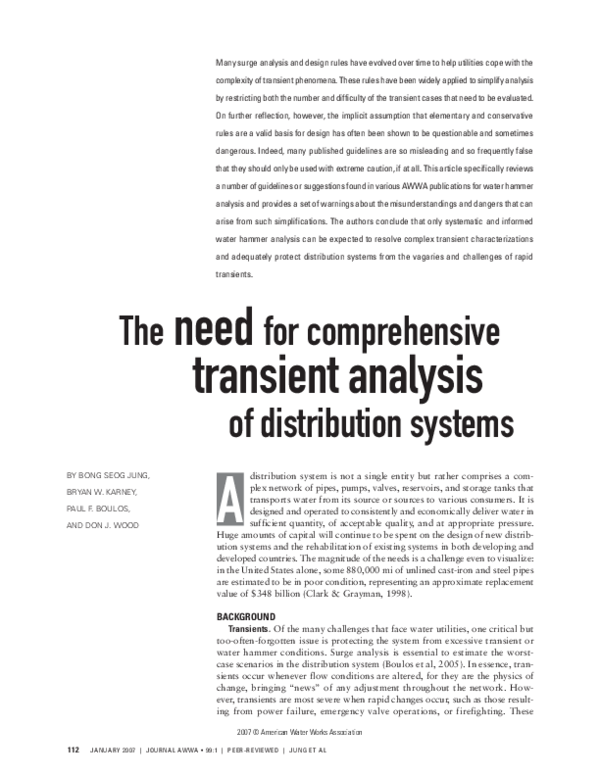 (PDF) The need for comprehensive transient analysis of distribution systems