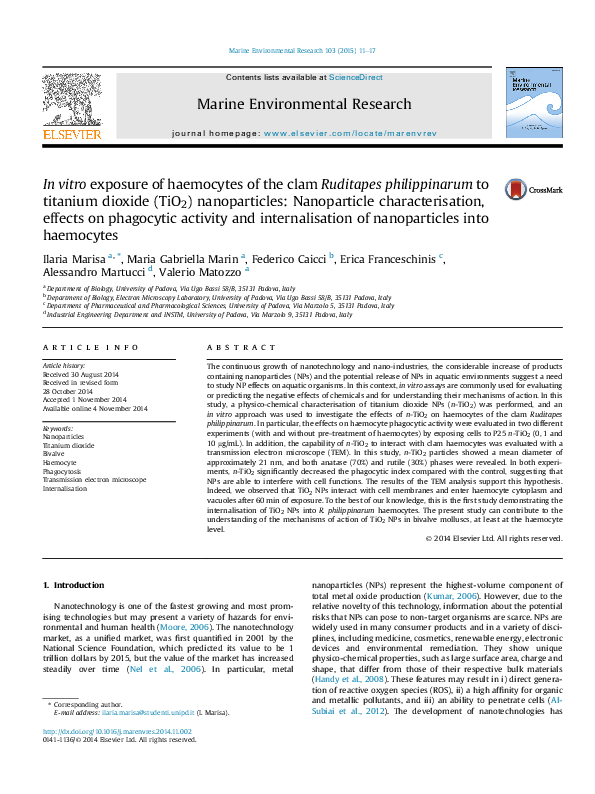 (PDF) In vitro exposure of haemocytes of the clam Ruditapes ...