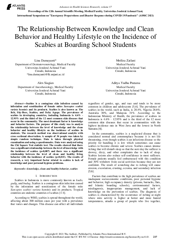(PDF) The Relationship Between Knowledge and Clean Behavior and Healthy ...