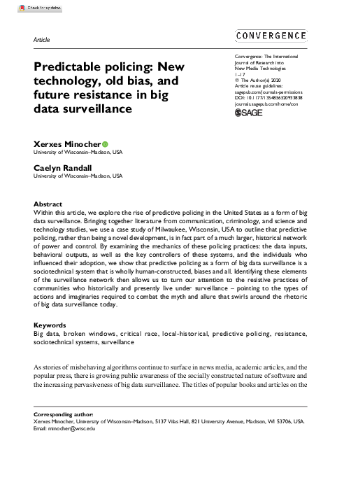 (PDF) Predictable policing: New technology, old bias, and future ...
