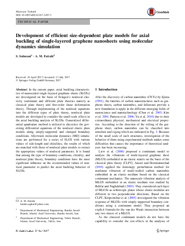 (PDF) Development of efficient size-dependent plate models for axial ...