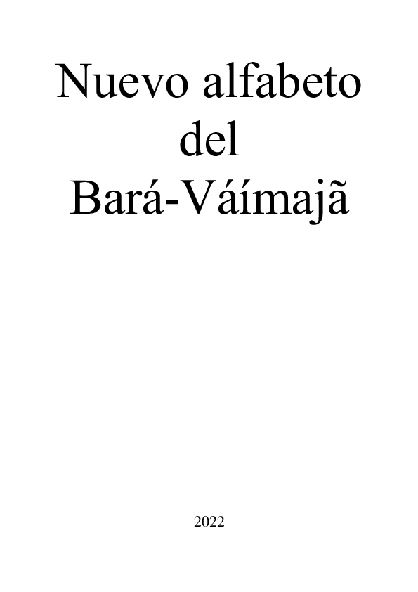Nuevo alfabeto del Bará-Váímaja