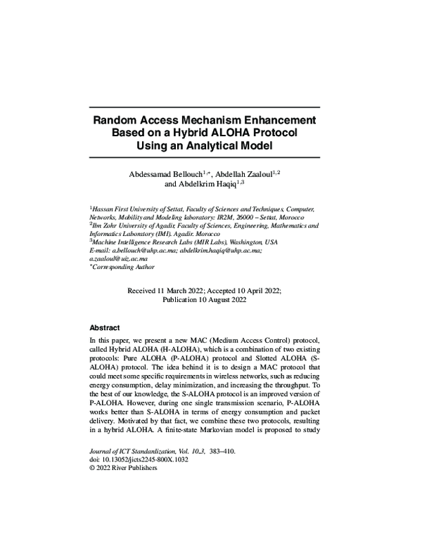 (PDF) Random Access Mechanism Enhancement Based on a Hybrid ALOHA ...